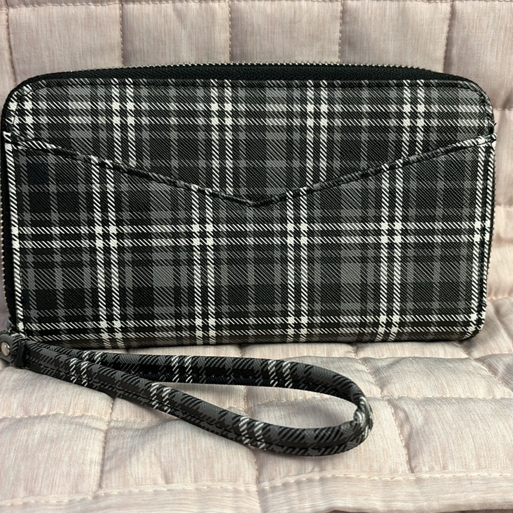 💙GRAY PLAID WRISTLET *EUC* - Picture 2 of 6